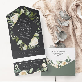 Ivory Bloom | Vattenfärg Blommigt Ram Bröllop
