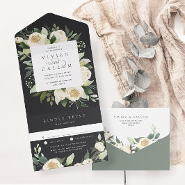 Ivory Bloom | Vattenfärg Blommigt Ram Bröllop
