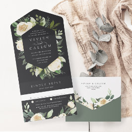Ivory Bloom | Vattenfärg Blommigt Ram Bröllop