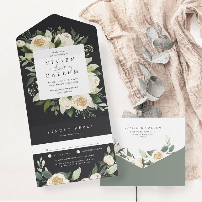 Ivory Bloom | Vattenfärg Blommigt Ram Bröllop (Skapare uppladdad)
