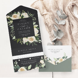 Ivory Bloom | Vattenfärg Blommigt Ram Bröllop