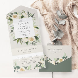 Ivory Bloom | Vattenfärg Blommigt Ram Bröllop