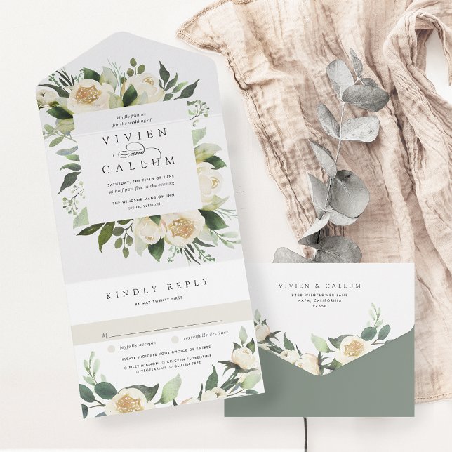 Ivory Bloom | Vattenfärg Blommigt Ram Bröllop (Skapare uppladdad)