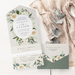 Ivory Bloom | Vattenfärgad Blommigt Oval Ram Bröll