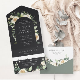 Ivory Bloom | Vattenfärgsfärg Blommigt Arch Bröllo