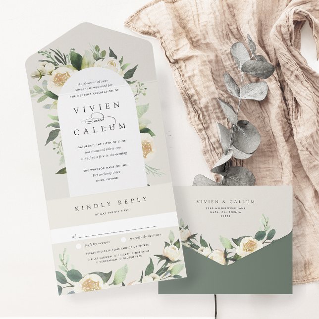 Ivory Bloom | Vattenfärgsfärg Blommigt Arch Bröllo (Skapare uppladdad)