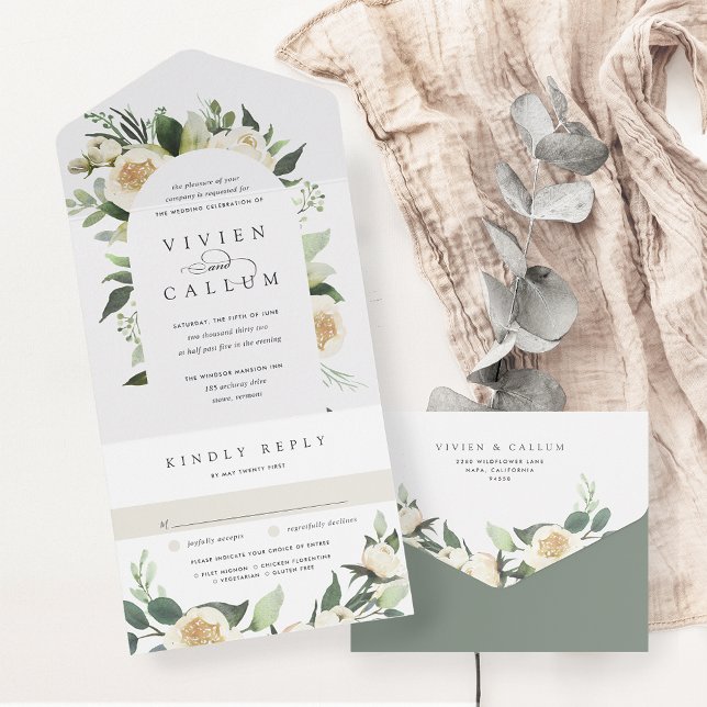 Ivory Bloom | Vattenfärgsfärg Blommigt Arch Bröllo (Skapare uppladdad)