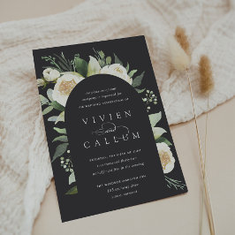 Ivory Bloom | Vattenfärgsfärg Blommigt Arch Bröllo Inbjudningar