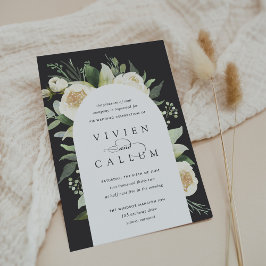 Ivory Bloom | Vattenfärgsfärg Blommigt Arch Bröllo Inbjudningar