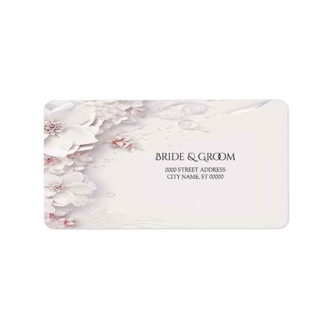 Ivory Blush Pink Floral Address Label Adressetikett (Framsidan)