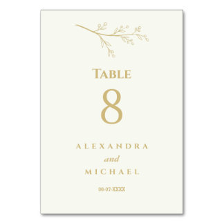 Ivory Botanical Minimalist Wedding Bordsnummer