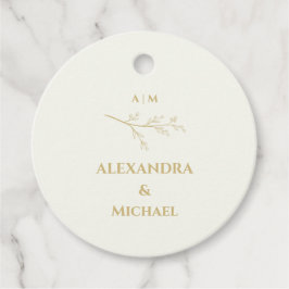 Ivory Botanical Minimalist Wedding Thank You Gåvor Etiketter