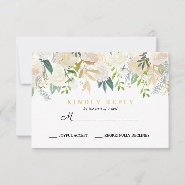 Ivory Bouquet Blommigt Bröllop Response OSA Rosa (Framsida)
