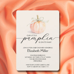 Ivory Bow Little Pumpkin Baby Shower Inbjudningar