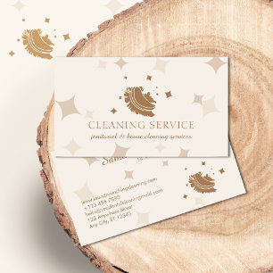 Ivory Brown Bubble Housekeeper Städning Tvättande Visitkort