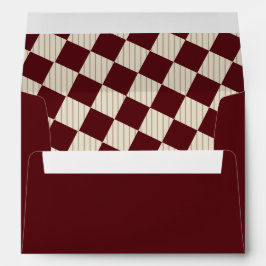 Ivory Burgundy Stripes Old Money Retro Wedding