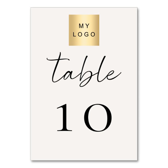 Ivory business logo table number bordsnummer (Framsidan)