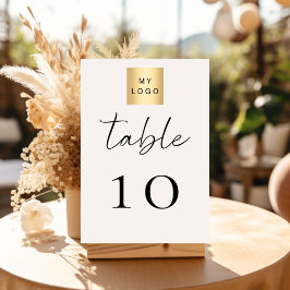 Ivory business logo table number bordsnummer