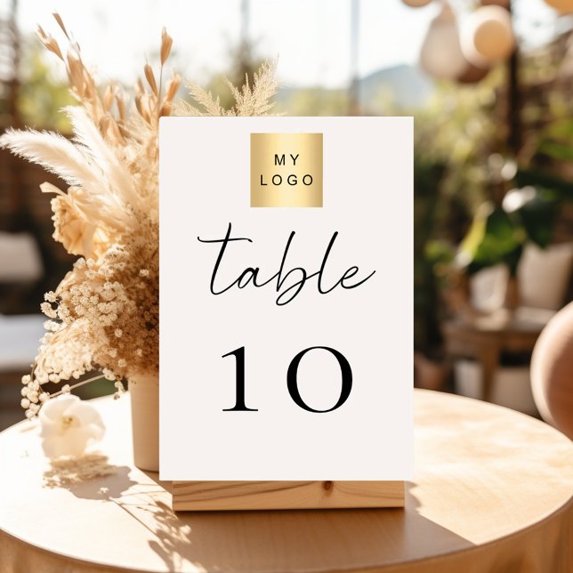 Ivory business logo table number bordsnummer (Skapare uppladdad)