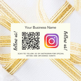 Ivory business name qr code instagram rektangulärt klistermärke