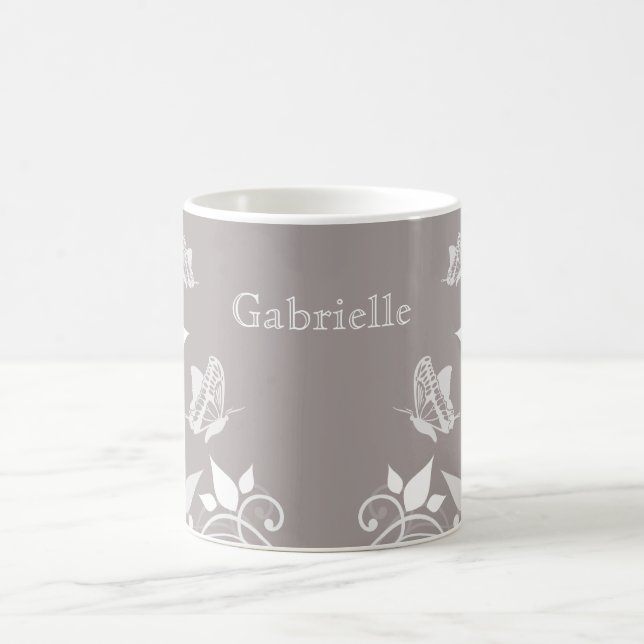 Ivory Butterfly Blommigt Mugg (Center)