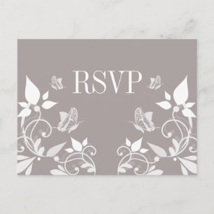 Ivory Butterfly Blommigt OSA Postcard Inbjudan Vykort