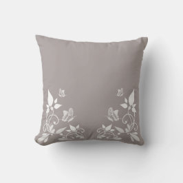 Ivory Butterfly Blommigt Pillow Kudde