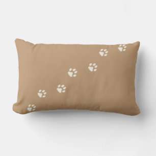 Ivory Cat Tass avtryck Kattdjur Tracks Brown Lumbarkudde