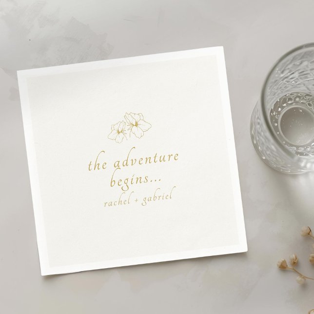 Ivory | Chic Faux Gold Wedding  Pappersservett (Skapare uppladdad)