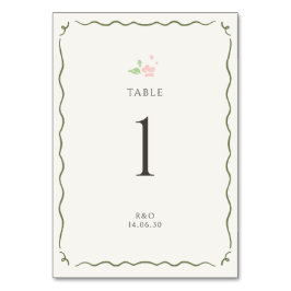 Ivory | Chic Floral Wedding Table Number Card Bordsnummer