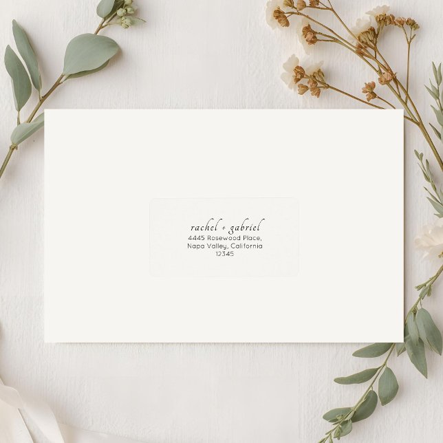 Ivory | Chic Simple Clean Wedding Address  Adressetikett (Skapare uppladdad)