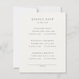 Ivory | Chic Wedding RSVP Response Card OSA Kort