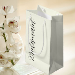 Ivory Color Stylized Script Wedding Bridesmaid