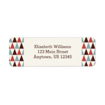 Ivory Coral Blue Triangle Mönster Returadress