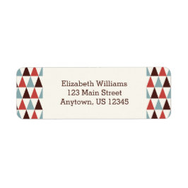 Ivory Coral Blue Triangle Mönster Returadress Etikett