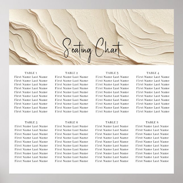 Ivory Cream Bohemian Textured Bröllop Poster (Framsidan)