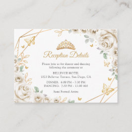 Ivory Cream Gold Floral Quinceanera  Details Tilläggskort