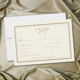 Ivory Cream Minimalist Frame Wedding OSA Kort
