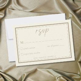 Ivory Cream Minimalist Frame Wedding OSA Kort