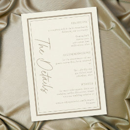 Ivory Cream Minimalist Frame Wedding Tilläggskort