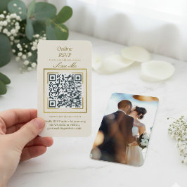 Ivory Cream | Photo Online RSVP QR Code Wedding Tilläggskort
