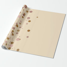 Ivory Creamy Guld Crystals Dots Confetti Rosa Presentpapper