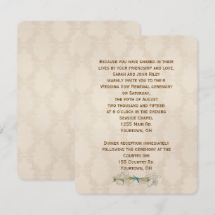 Ivory Damask Wedding Vow Renewal Inbjudningar