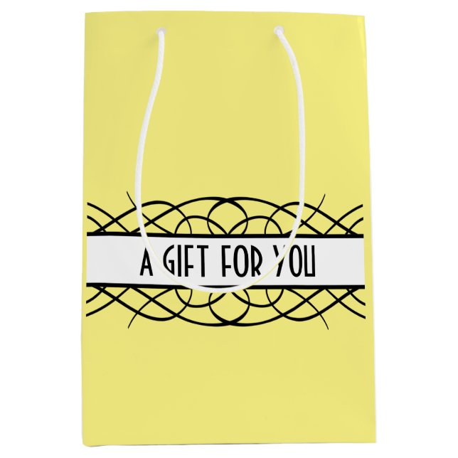 Ivory Deco Flourish Gift Bag (Framsidan)