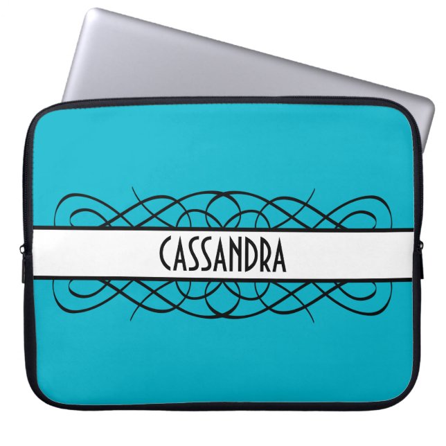 Ivory Deco Flourish Laptop sleeve (Framsidan)