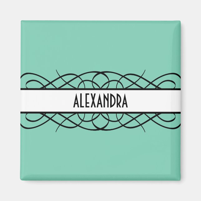 Ivory Deco Flourish Magnet (Framsidan)