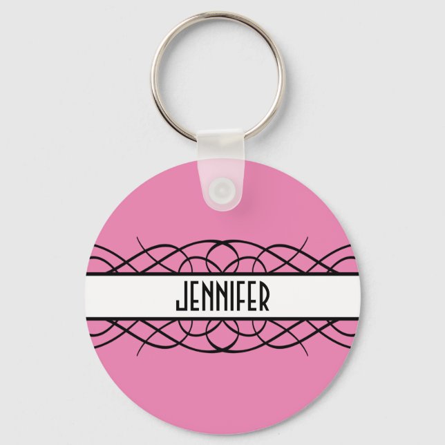 Ivory Deco Flourish Nyckelring (Framsida)