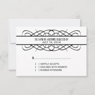Ivory Deco Flourish Responcard OSA Kort