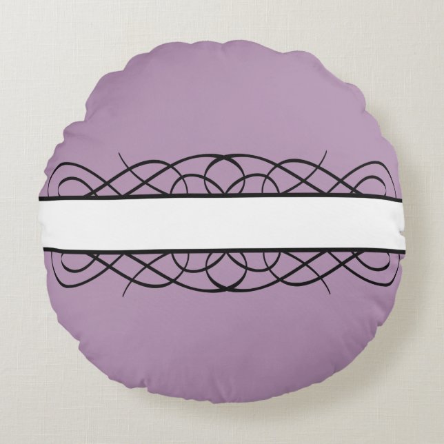 Ivory Deco Flourish Round Pillow Rund Kudde (Framsidan)