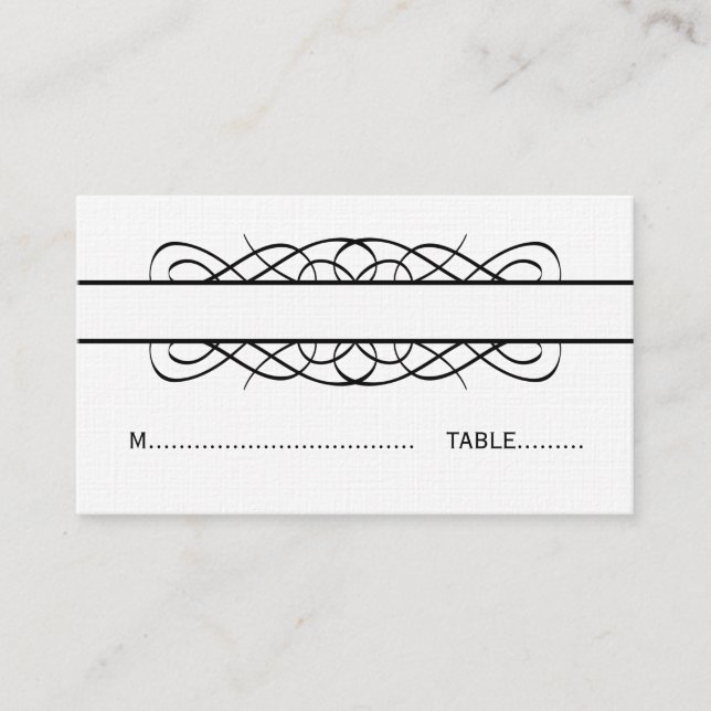 Ivory Deco Flourplace Card Placeringskort (Framsida)
